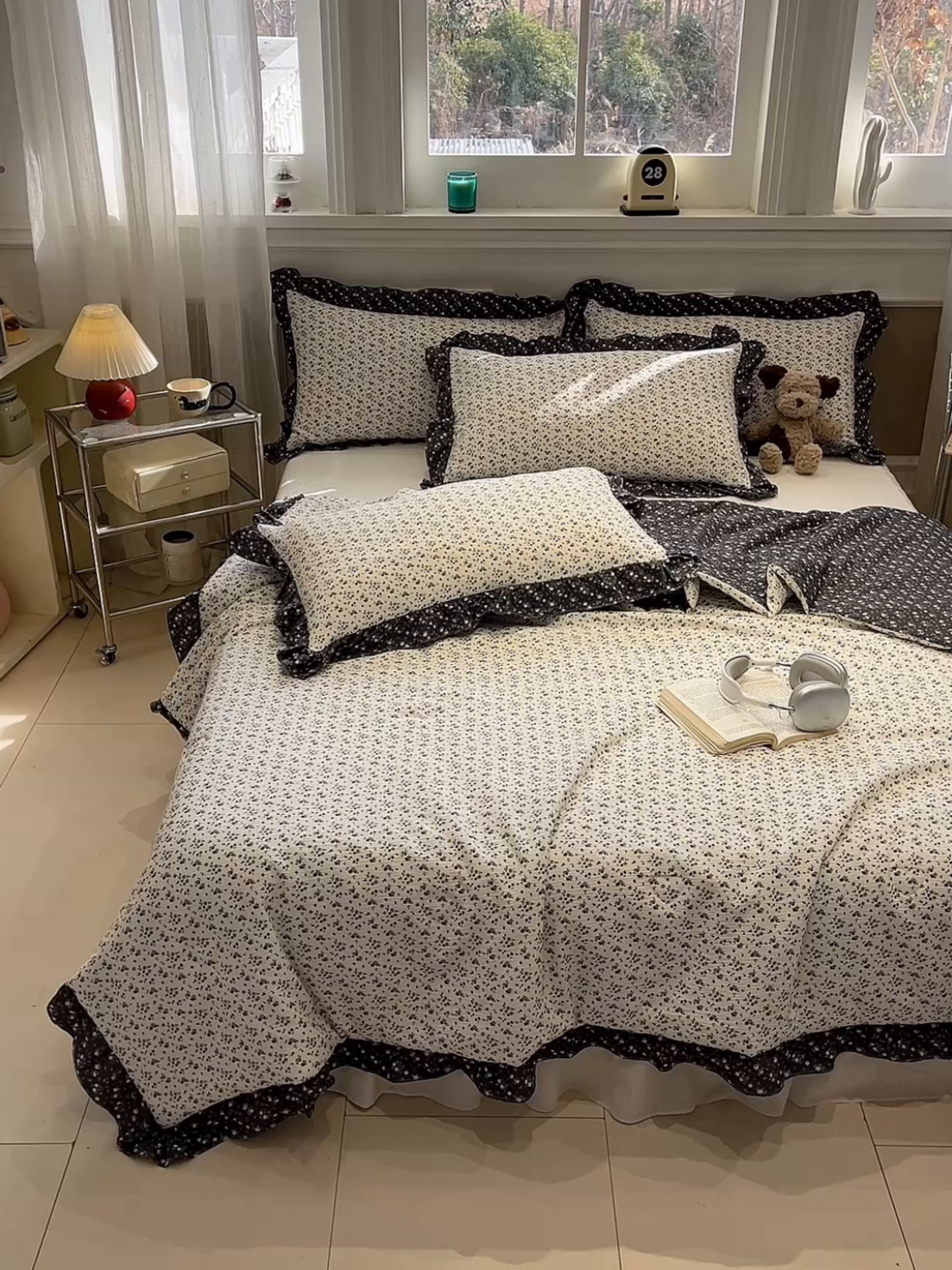 91家纺网 家纺一手货源 找家纺 一加一 2026新款复古碎花双层纱大豆夏被夏凉被空调被-纱边花眠 暗香