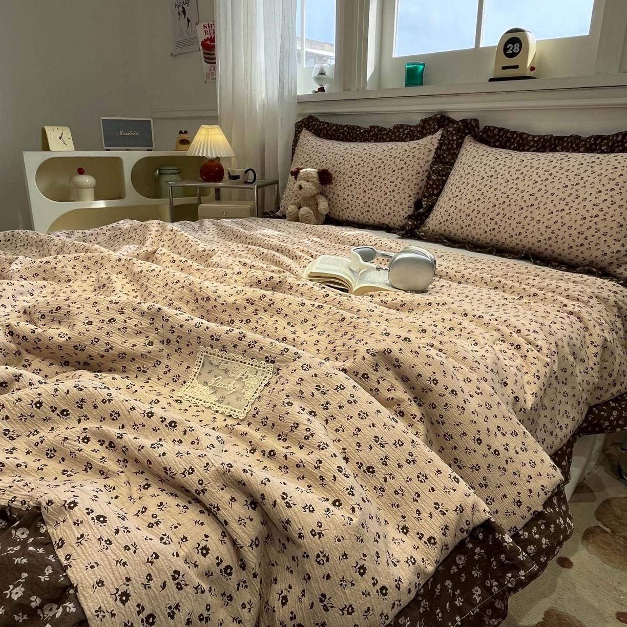 91家纺网 家纺一手货源 找家纺 一加一 2026新款复古碎花双层纱大豆夏被夏凉被空调被-纱边花眠 芬芳