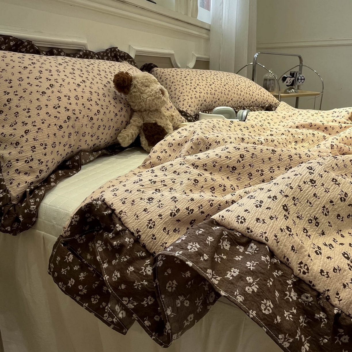 91家纺网 家纺一手货源 找家纺 一加一 2026新款复古碎花双层纱大豆夏被夏凉被空调被-纱边花眠 芬芳