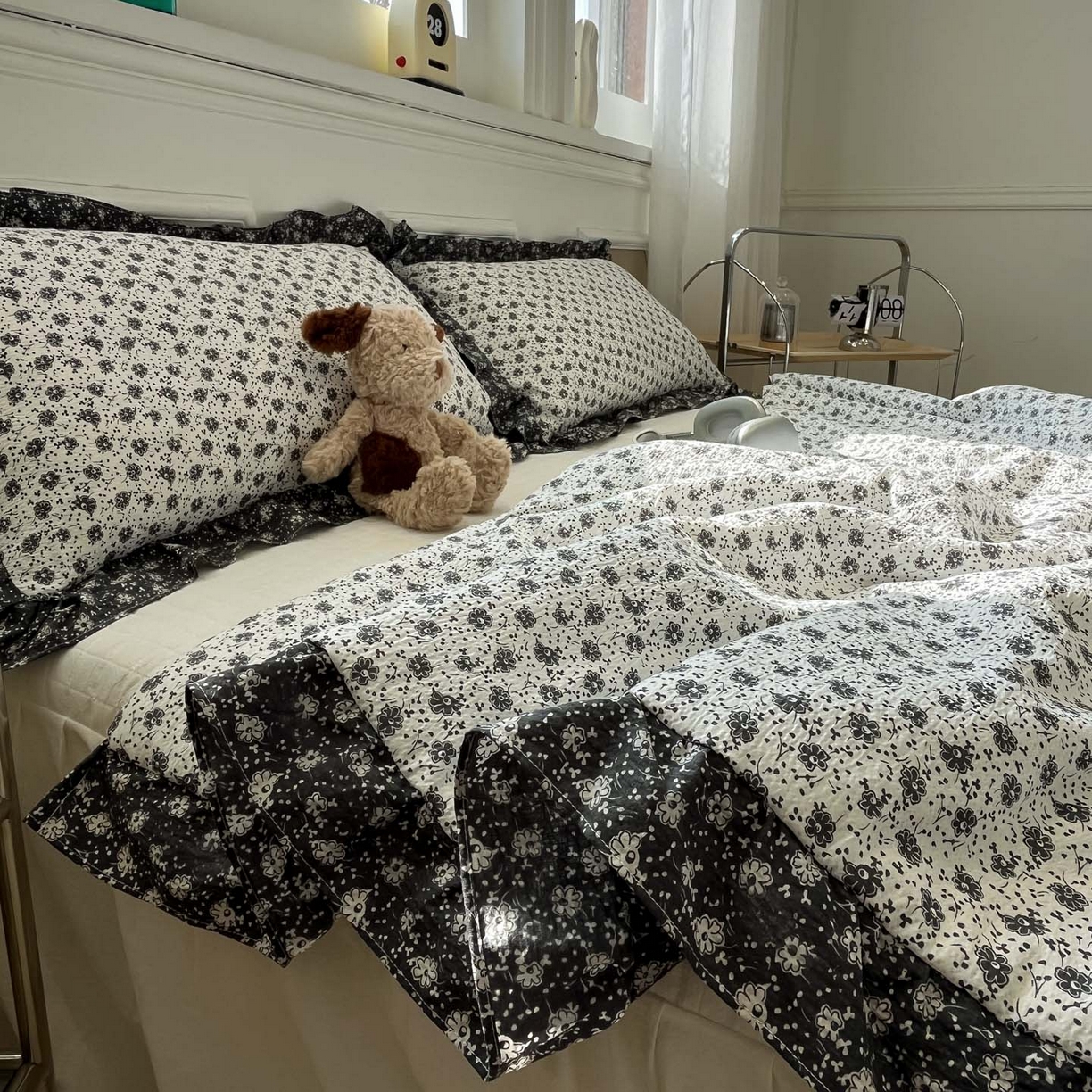 91家纺网 家纺一手货源 找家纺 一加一 2026新款复古碎花双层纱大豆夏被夏凉被空调被-纱边花眠 花团锦簇