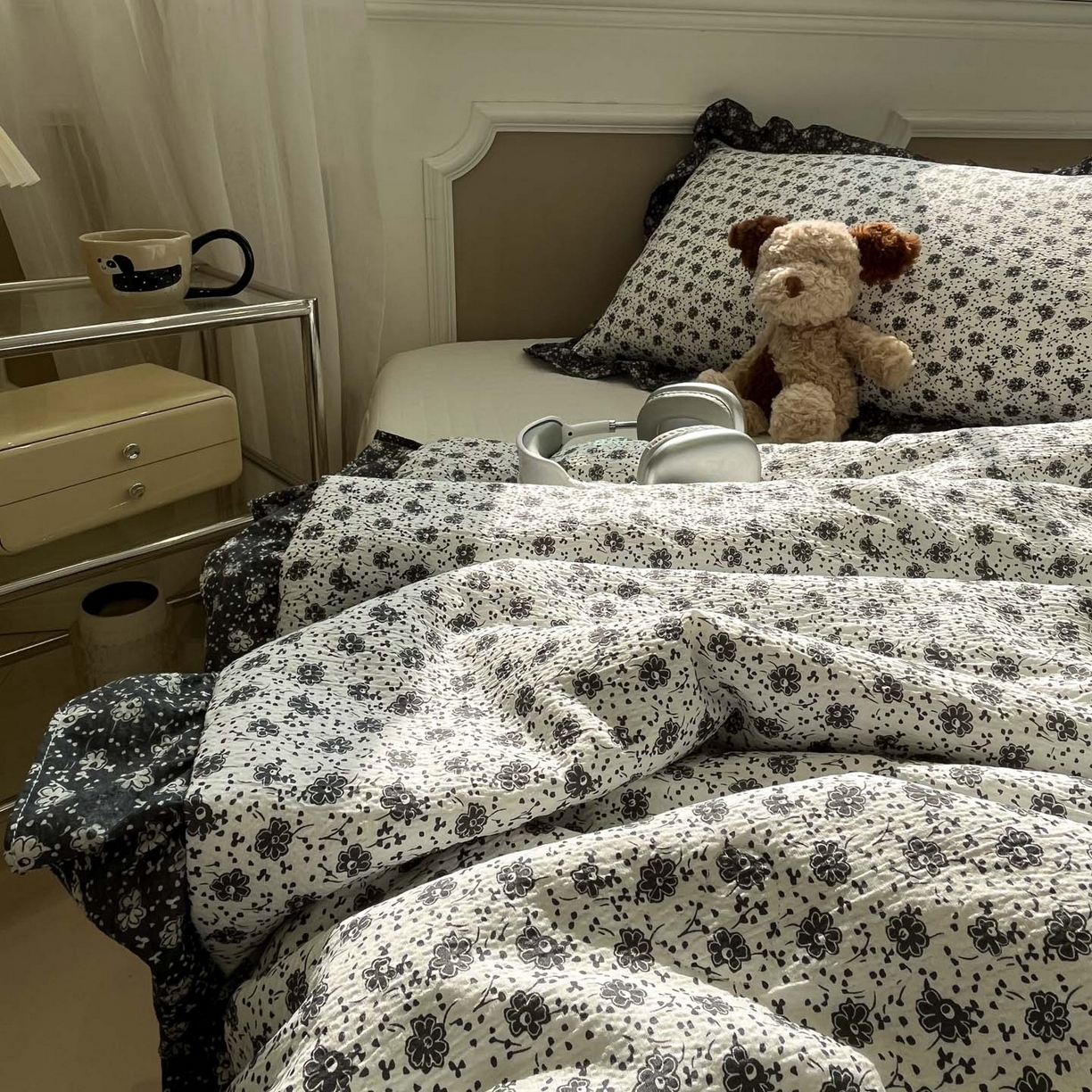 91家纺网 家纺一手货源 找家纺 一加一 2026新款复古碎花双层纱大豆夏被夏凉被空调被-纱边花眠 花团锦簇