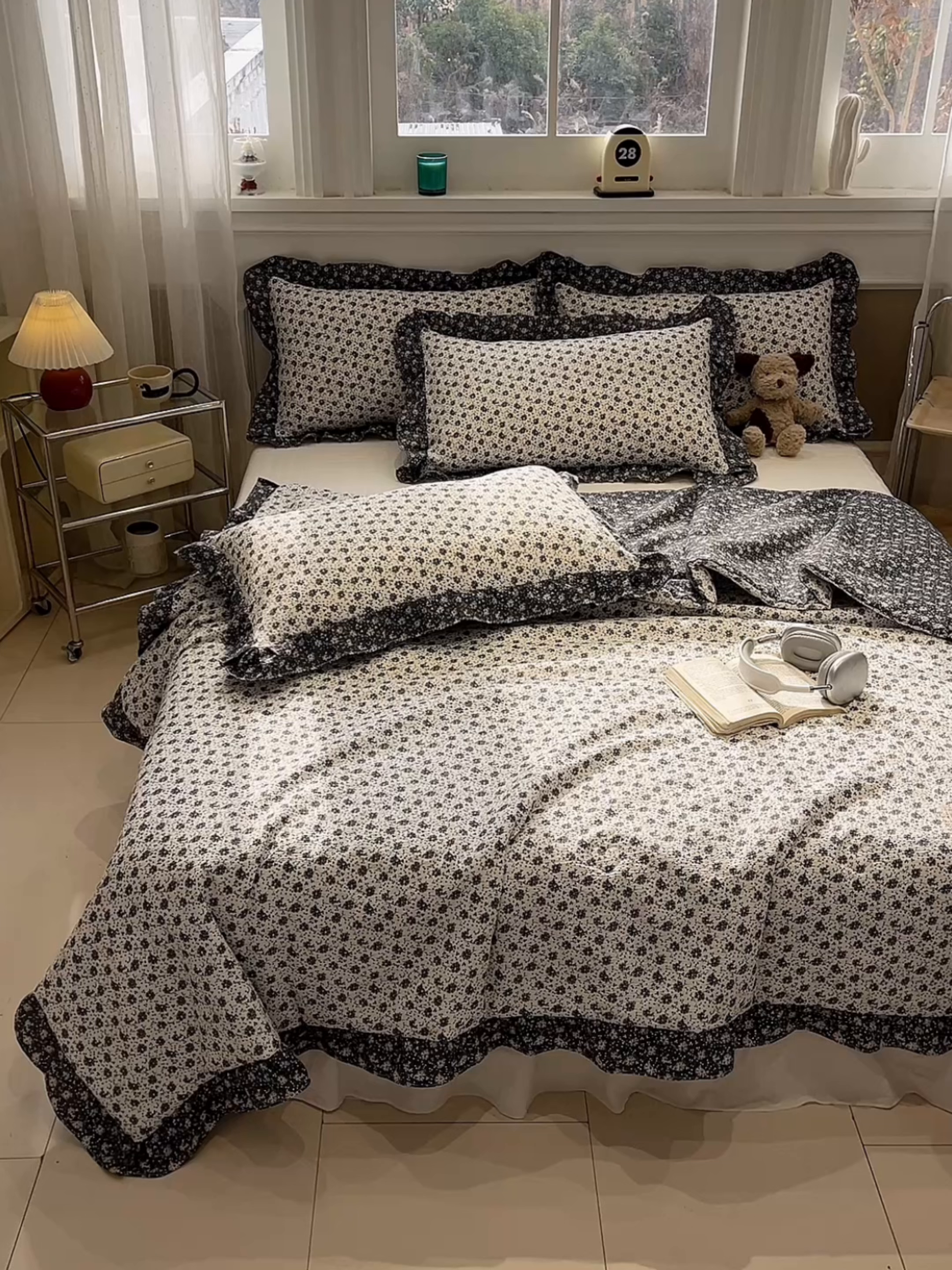 91家纺网 家纺一手货源 找家纺 一加一 2026新款复古碎花双层纱大豆夏被夏凉被空调被-纱边花眠 花团锦簇