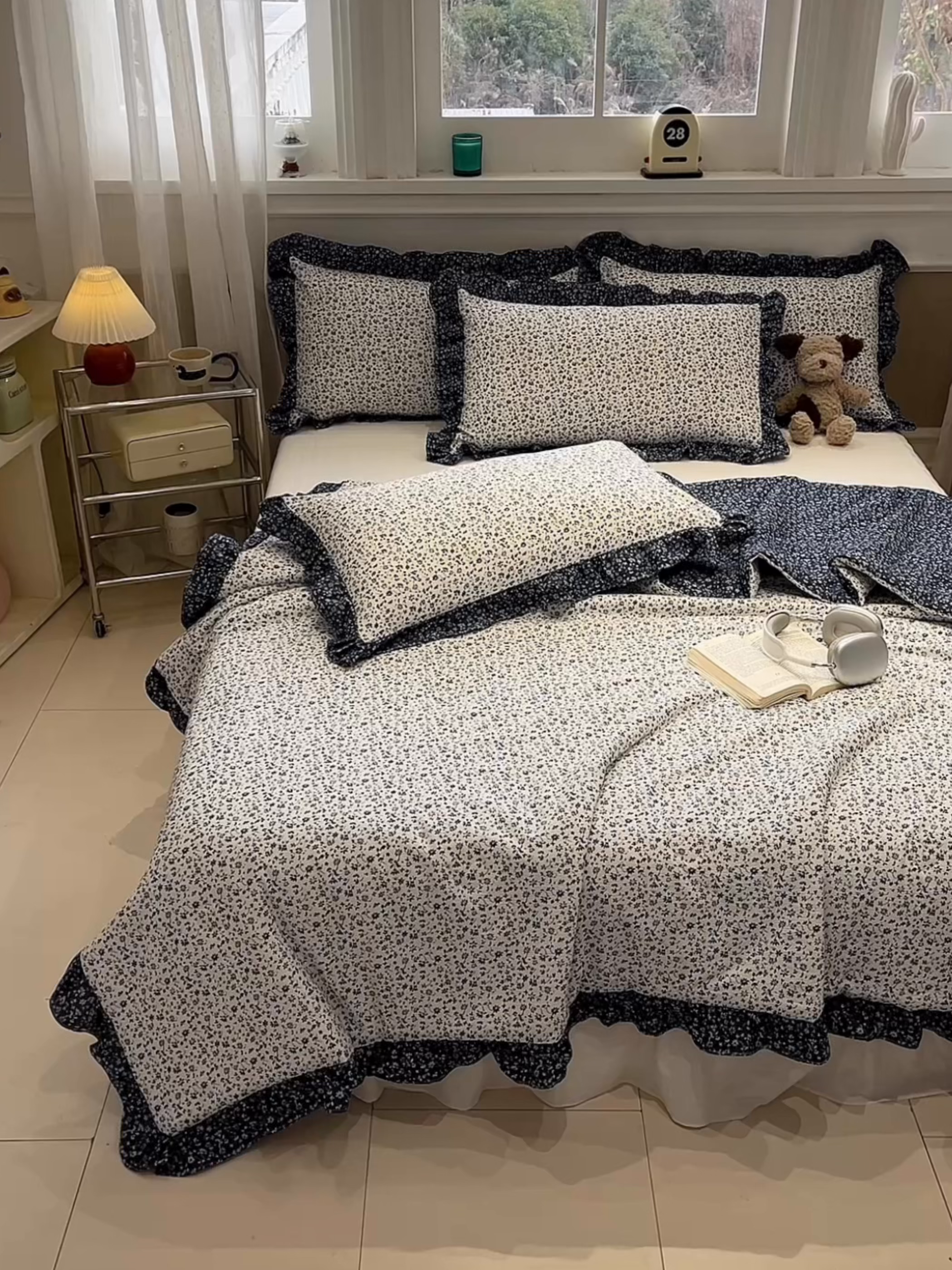 91家纺网 家纺一手货源 找家纺 一加一 2026新款复古碎花双层纱大豆夏被夏凉被空调被-纱边花眠 盛夏