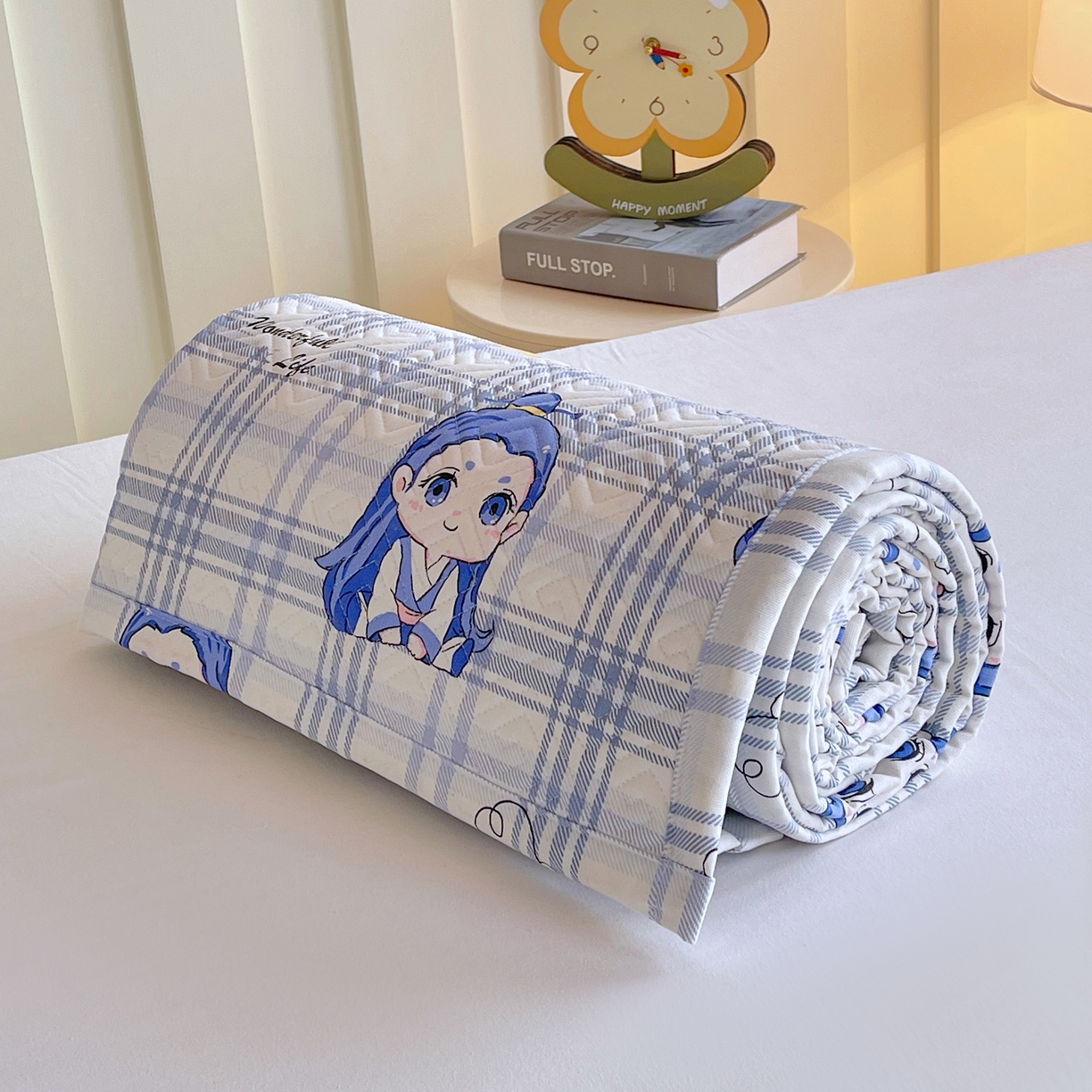 91家纺网 家纺一手货源 找家纺 金鑫汇家纺 2026春夏新款学生床新花型老粗布床盖夹棉软凉席席子可以机洗 学生床-敖丙