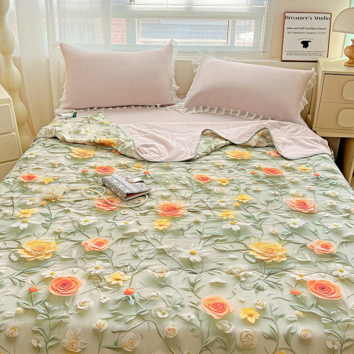 91家纺网 家纺一手货源 找家纺 （总）栩裕纺织 2026新款（常年不断货）5D立体凉感丝夏被仿锦氨空调被冰淇淋夏凉被