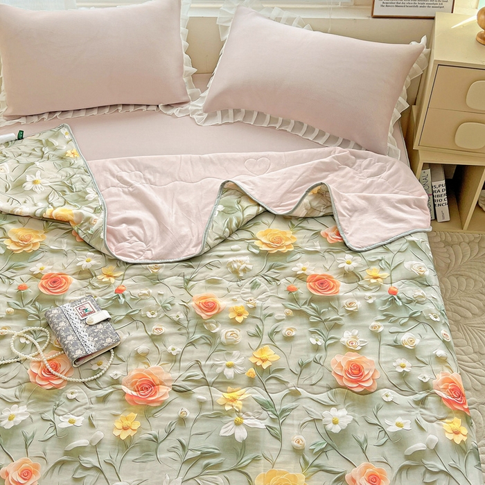 91家纺网 家纺一手货源 找家纺 （总）栩裕纺织 2026新款（常年不断货）5D立体凉感丝夏被仿锦氨空调被冰淇淋夏凉被