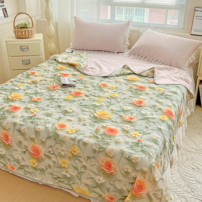 91家纺网 家纺一手货源 找家纺 （总）栩裕纺织 2026新款（常年不断货）5D立体凉感丝夏被仿锦氨空调被冰淇淋夏凉被