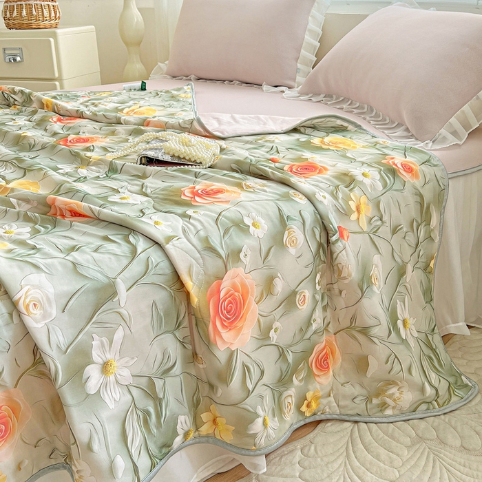 91家纺网 家纺一手货源 找家纺 （总）栩裕纺织 2026新款（常年不断货）5D立体凉感丝夏被仿锦氨空调被冰淇淋夏凉被