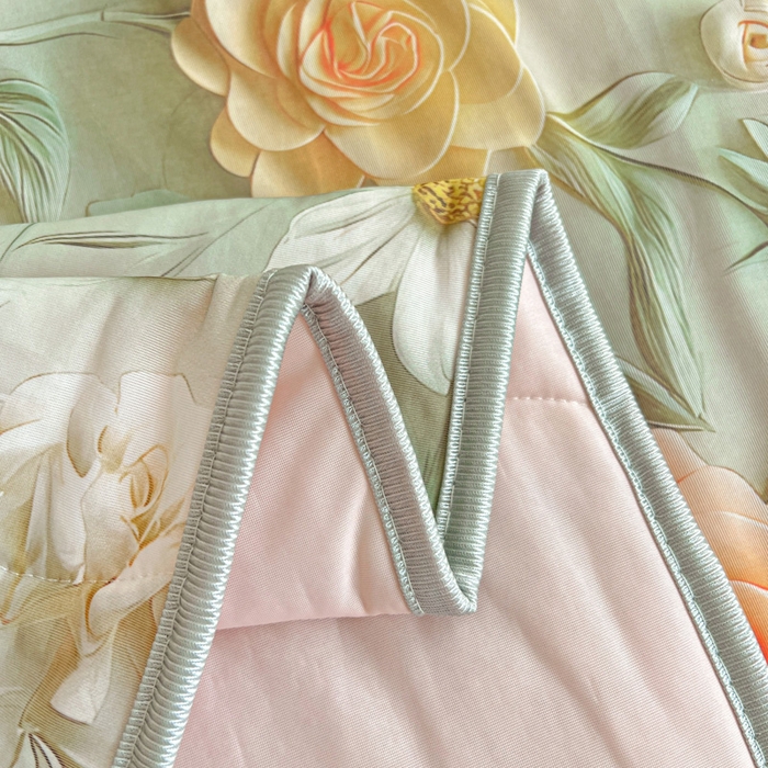 91家纺网 家纺一手货源 找家纺 栩裕纺织 2026新款（常年不断货）5D立体凉感丝夏被仿锦氨空调被冰淇淋夏凉被 繁花似锦