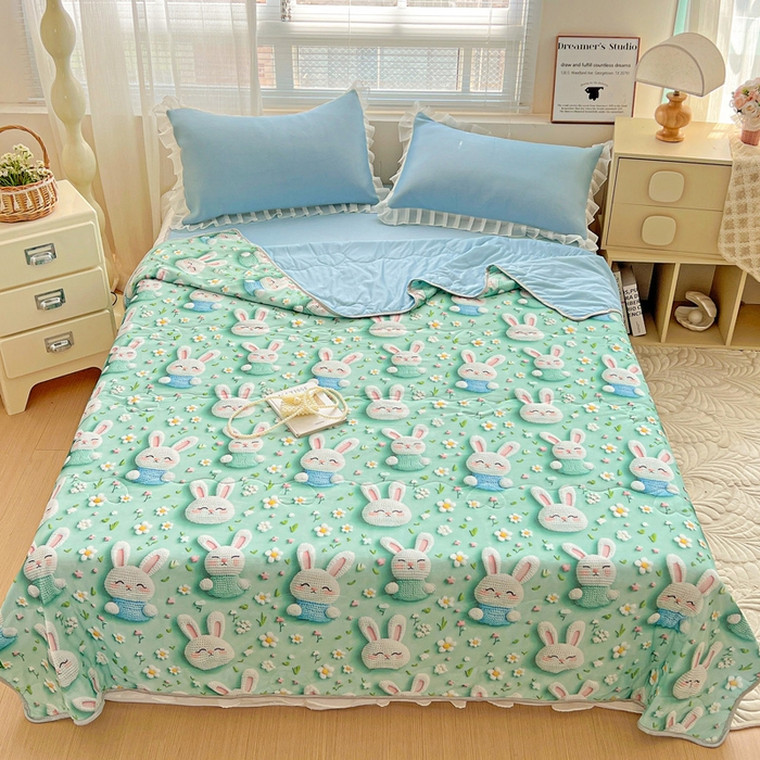 栩裕纺织 2026新款（常年不断货）5D立体凉感丝夏被仿锦氨空调被冰淇淋夏凉被 乖乖兔