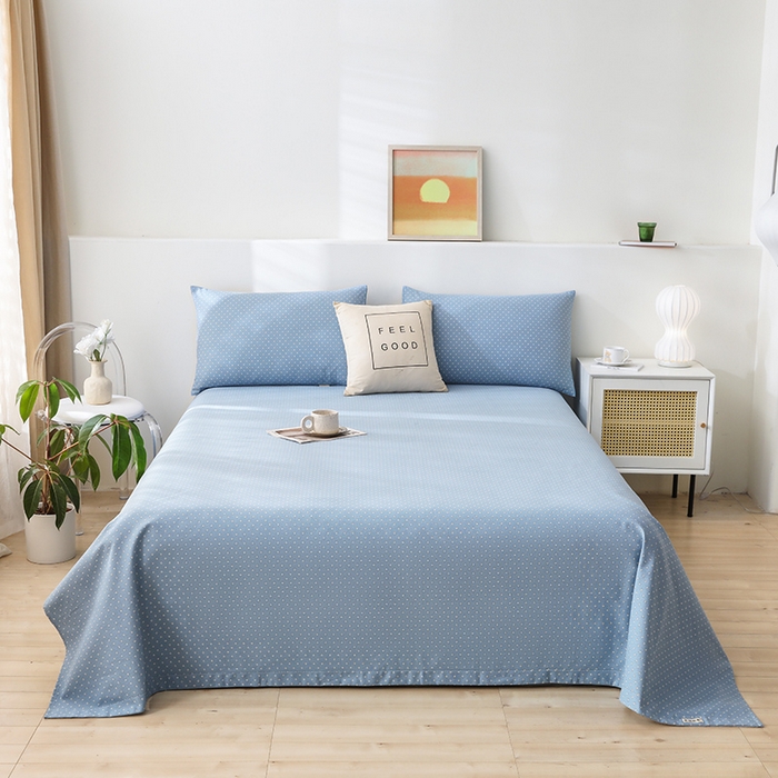 91家纺网 家纺一手货源 找家纺 大元 2026新款全棉纯棉老粗布凉席席子单床单 床单单件 西川