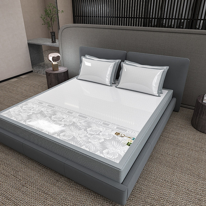 91家纺网 家纺一手货源 找家纺 （总）小牛席业 2026春夏新款半定位大提花凉感冰丝席凉席席子系列