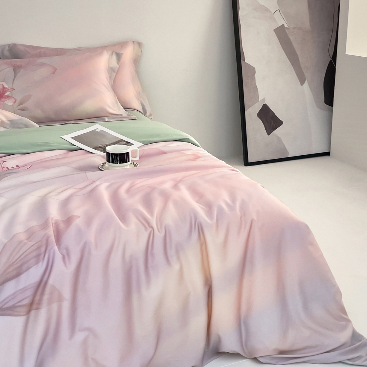 91家纺网 家纺一手货源 找家纺 （总）金奇达家纺 2026新款茧养天丝棉四件套-朝颜（标准号全网控价（折后券后）不低于268元)