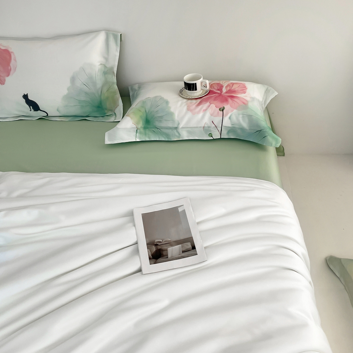 91家纺网 家纺一手货源 找家纺 金奇达家纺 2026新款茧养天丝棉四件套-朝颜（标准号全网控价（折后券后）不低于268元) 朝颜-水云绿