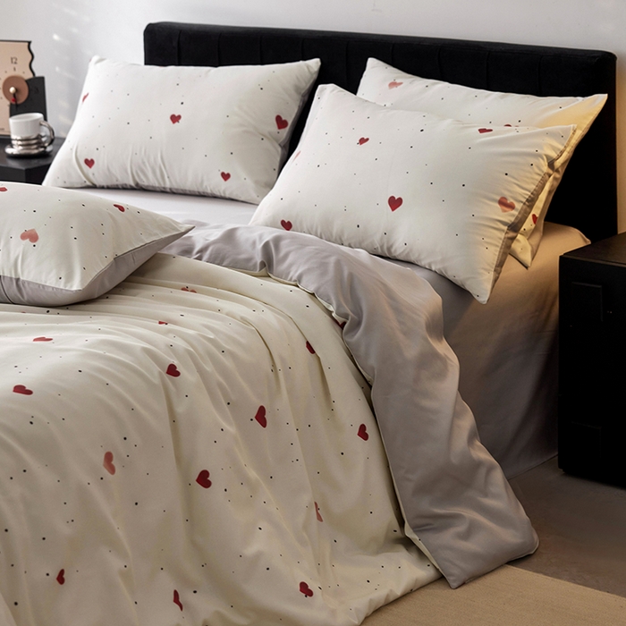 金奇达家纺 2026新款轻氧水光天丝棉四件套-赫莲伊(标准号全网控价（折后券后）不低于 268元） 悸动-爱意