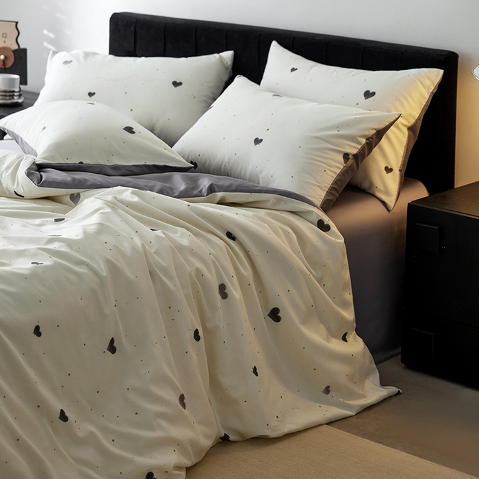 金奇达家纺 2026新款轻氧水光天丝棉四件套-赫莲伊(标准号全网控价（折后券后）不低于 268元） 悸动-兰灰