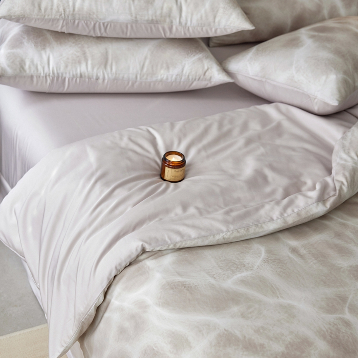 91家纺网 家纺一手货源 找家纺 金奇达家纺 2026新款轻氧水光天丝棉四件套-赫莲伊(标准号全网控价（折后券后）不低于 268元） 浣溪沙-椰奶色