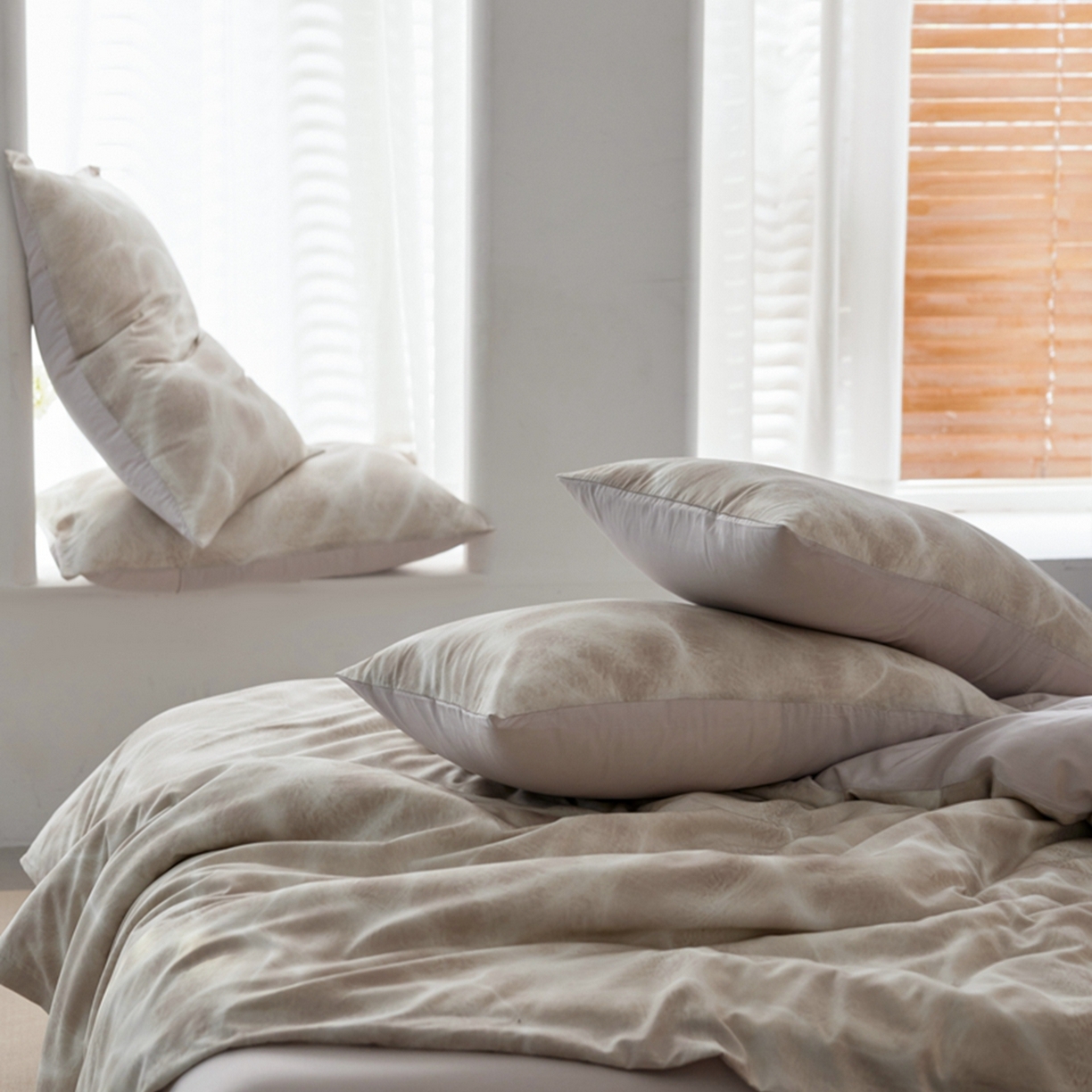 91家纺网 家纺一手货源 找家纺 金奇达家纺 2026新款轻氧水光天丝棉四件套-赫莲伊(标准号全网控价（折后券后）不低于 268元） 浣溪沙-椰奶色