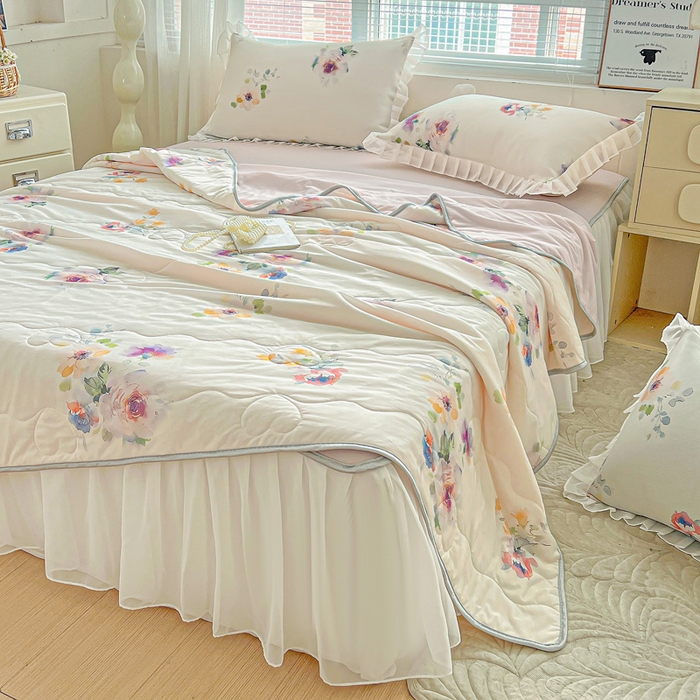 栩裕纺织 2026新款（常年不断货）夏被凉感丝包边夏凉被跑量款空调被礼品被 朦朦细雨