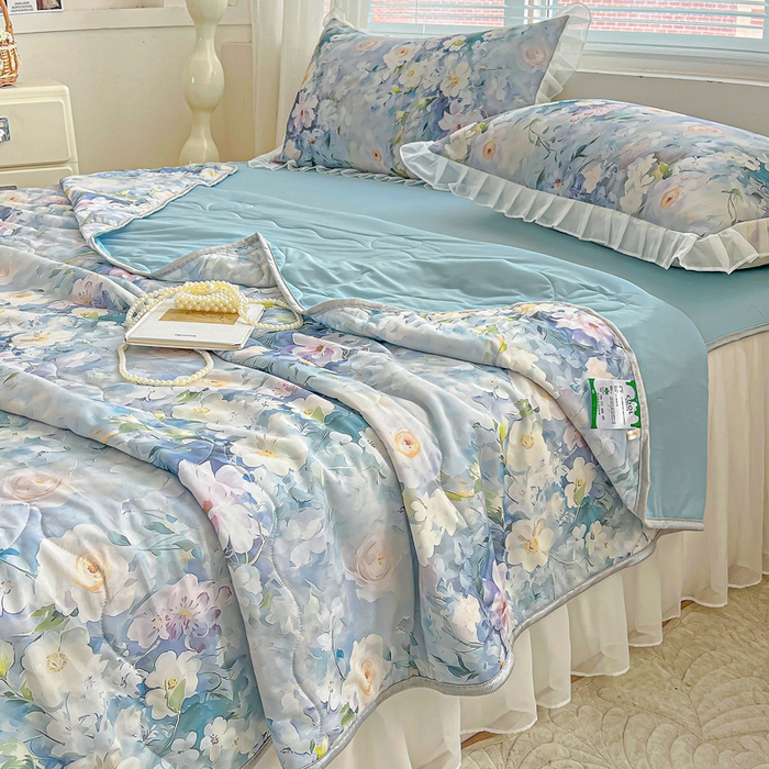 91家纺网 家纺一手货源 找家纺 栩裕纺织 2026新款（常年不断货）夏被凉感丝包边夏凉被跑量款空调被礼品被 艾维斯