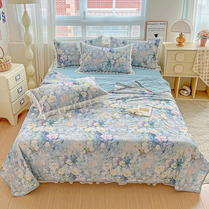 91家纺网 家纺一手货源 找家纺 栩裕纺织 2026新款（常年不断货）夏被凉感丝包边夏凉被跑量款空调被礼品被 艾维斯