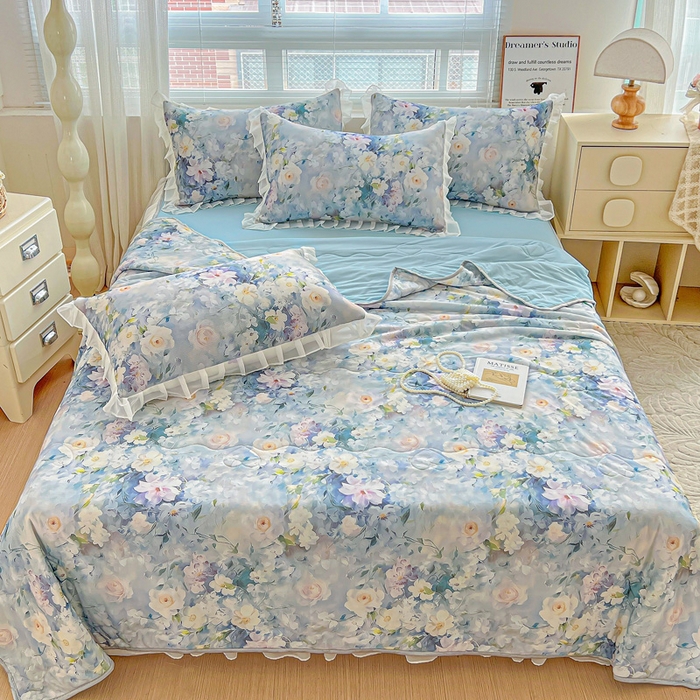 91家纺网 家纺一手货源 找家纺 栩裕纺织 2026新款（常年不断货）夏被凉感丝包边夏凉被跑量款空调被礼品被 艾维斯