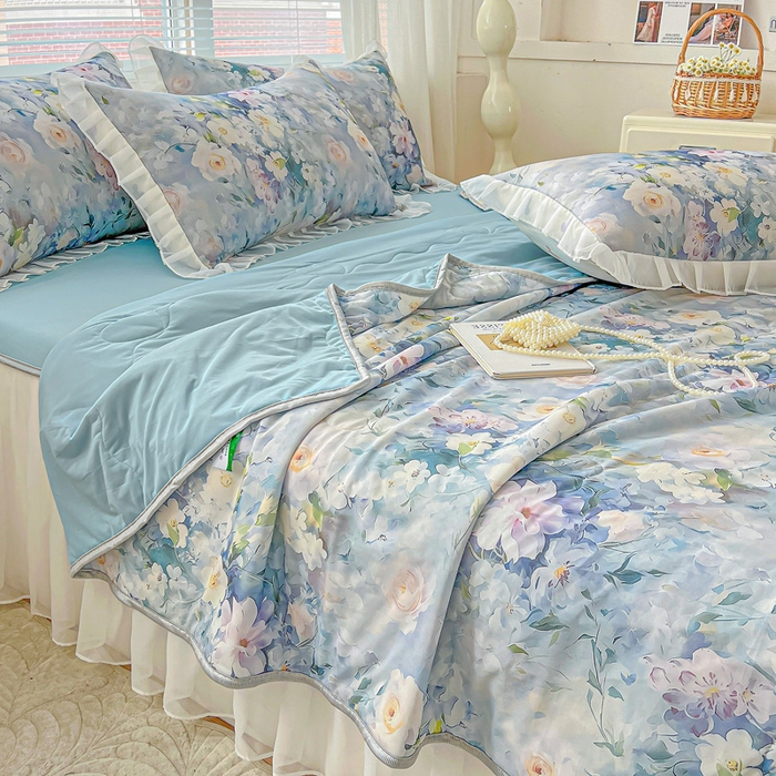 91家纺网 家纺一手货源 找家纺 栩裕纺织 2026新款（常年不断货）夏被凉感丝包边夏凉被跑量款空调被礼品被 艾维斯