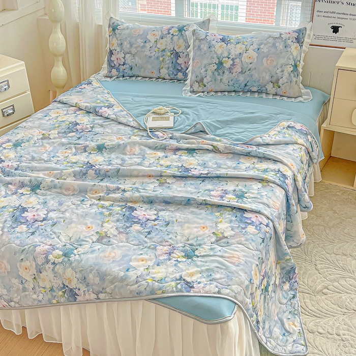 91家纺网 家纺一手货源 找家纺 栩裕纺织 2026新款（常年不断货）夏被凉感丝包边夏凉被跑量款空调被礼品被 艾维斯