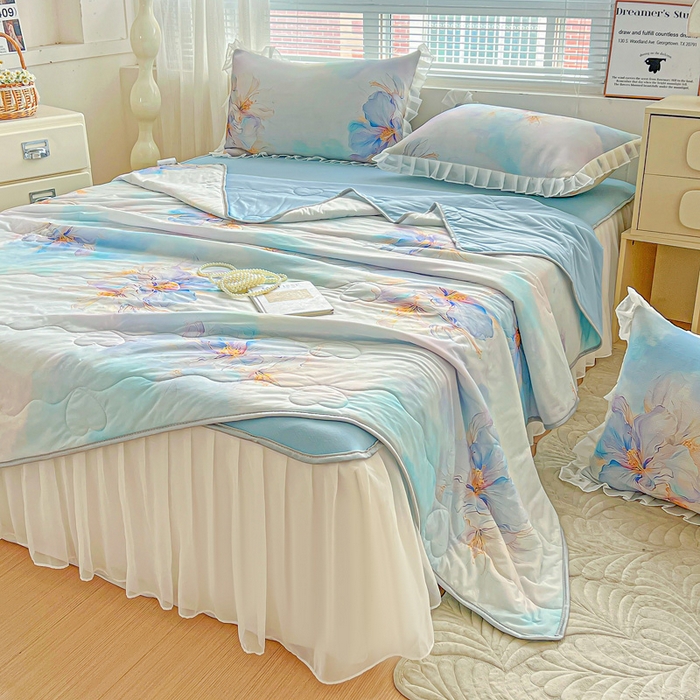 91家纺网 家纺一手货源 找家纺 栩裕纺织 2026新款（常年不断货）夏被凉感丝包边夏凉被跑量款空调被礼品被 馨韵