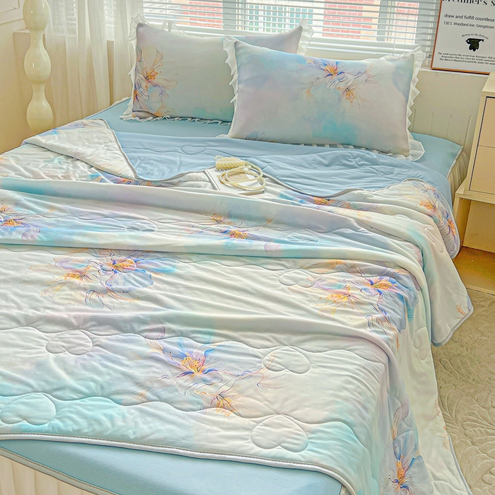 91家纺网 家纺一手货源 找家纺 栩裕纺织 2026新款（常年不断货）夏被凉感丝包边夏凉被跑量款空调被礼品被 馨韵