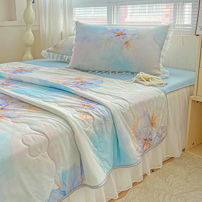 91家纺网 家纺一手货源 找家纺 栩裕纺织 2026新款（常年不断货）夏被凉感丝包边夏凉被跑量款空调被礼品被 馨韵