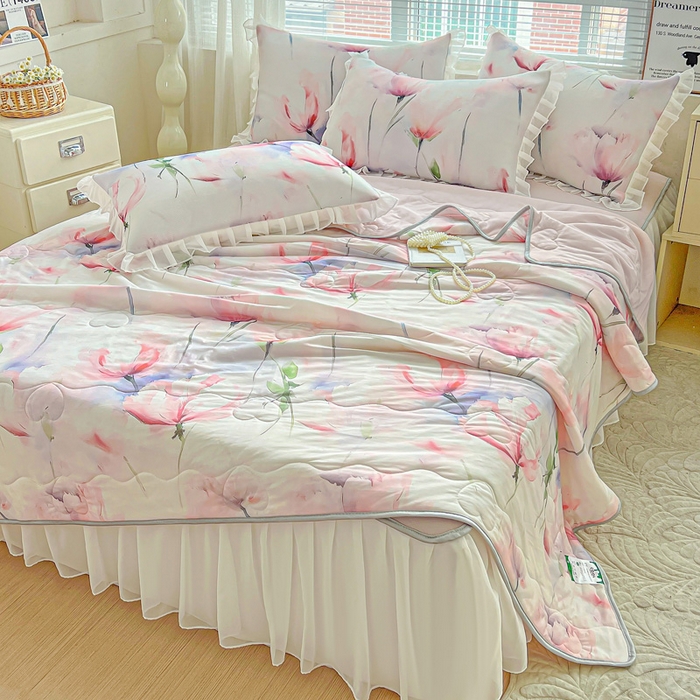 栩裕纺织 2026新款（常年不断货）夏被凉感丝包边夏凉被跑量款空调被礼品被 梦思-红