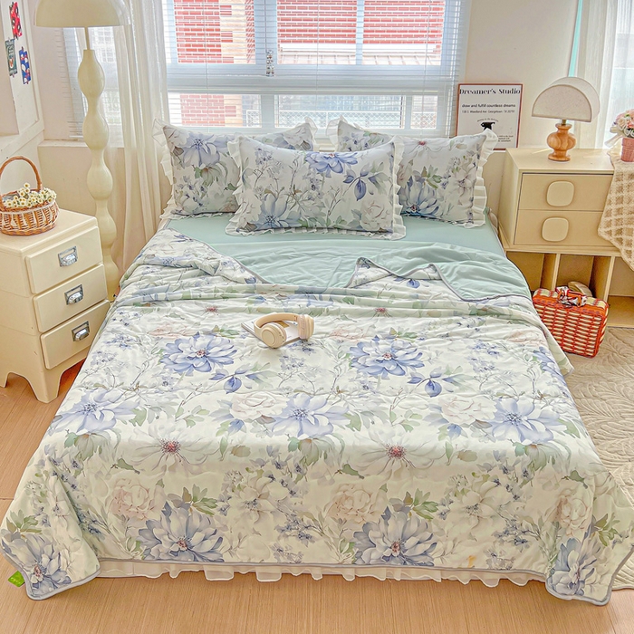 91家纺网 家纺一手货源 找家纺 栩裕纺织 2026新款（常年不断货）夏被凉感丝包边夏凉被跑量款空调被礼品被 繁花