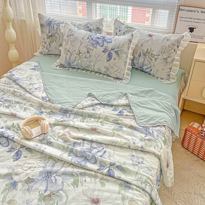 91家纺网 家纺一手货源 找家纺 栩裕纺织 2026新款（常年不断货）夏被凉感丝包边夏凉被跑量款空调被礼品被 繁花