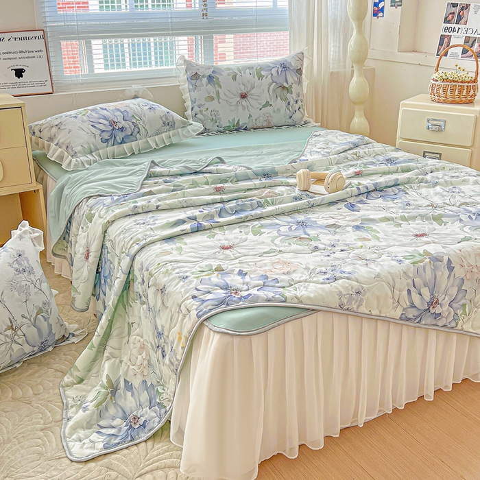 91家纺网 家纺一手货源 找家纺 栩裕纺织 2026新款（常年不断货）夏被凉感丝包边夏凉被跑量款空调被礼品被 繁花