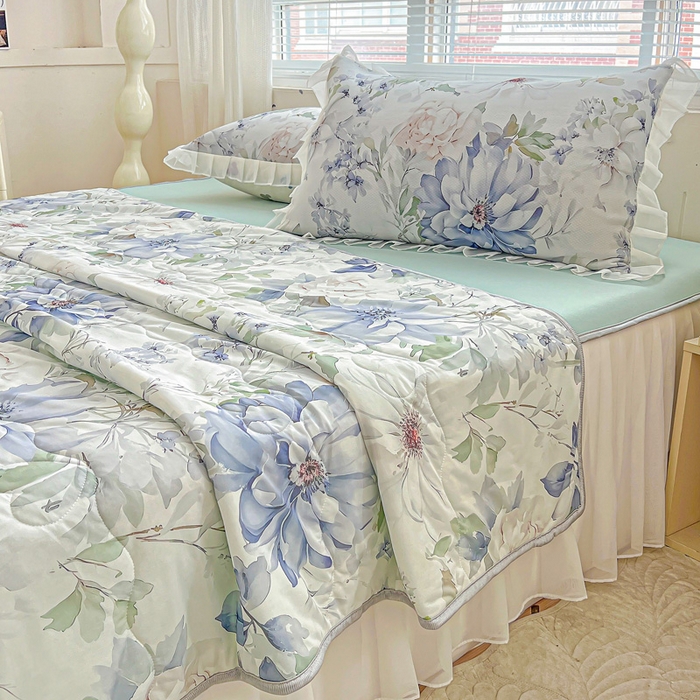 91家纺网 家纺一手货源 找家纺 栩裕纺织 2026新款（常年不断货）夏被凉感丝包边夏凉被跑量款空调被礼品被 繁花