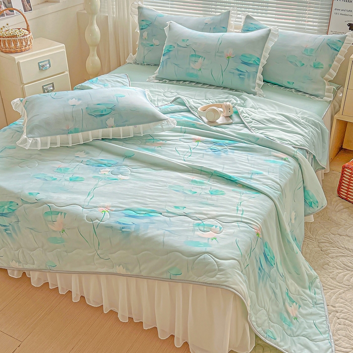 栩裕纺织 2026新款（常年不断货）夏被凉感丝包边夏凉被跑量款空调被礼品被 荷塘月色