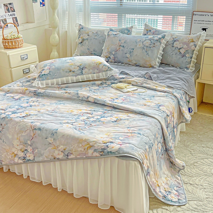 栩裕纺织 2026新款（常年不断货）夏被凉感丝包边夏凉被跑量款空调被礼品被 花谷