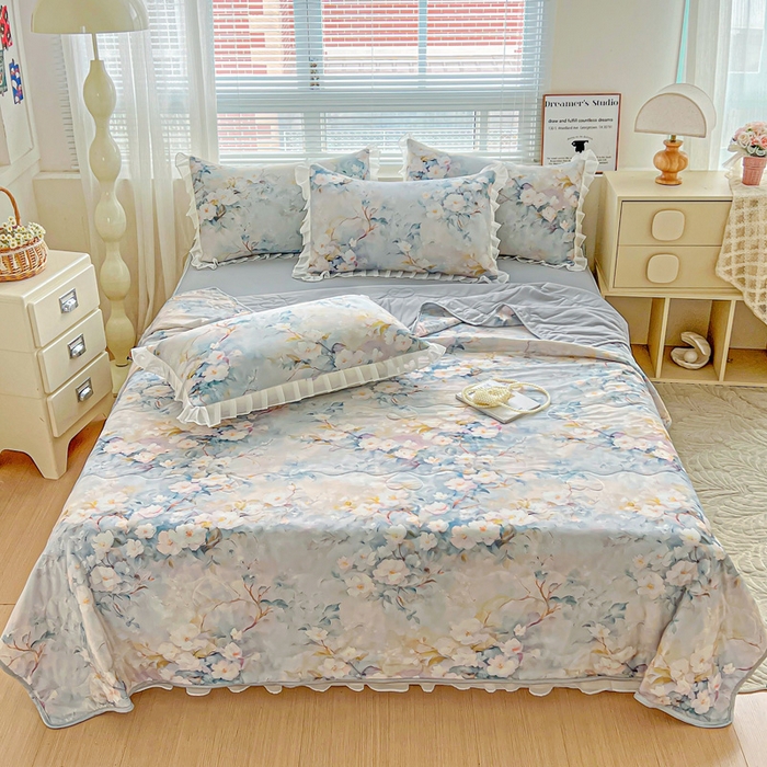 91家纺网 家纺一手货源 找家纺 栩裕纺织 2026新款（常年不断货）夏被凉感丝包边夏凉被跑量款空调被礼品被 花谷