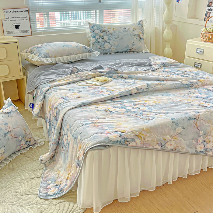 91家纺网 家纺一手货源 找家纺 栩裕纺织 2026新款（常年不断货）夏被凉感丝包边夏凉被跑量款空调被礼品被 花谷