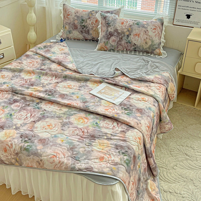 91家纺网 家纺一手货源 找家纺 栩裕纺织 2026新款（常年不断货）夏被凉感丝包边夏凉被跑量款空调被礼品被 莫妮卡