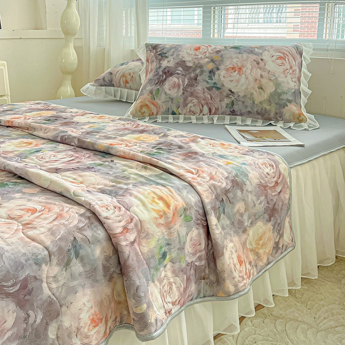 91家纺网 家纺一手货源 找家纺 栩裕纺织 2026新款（常年不断货）夏被凉感丝包边夏凉被跑量款空调被礼品被 莫妮卡