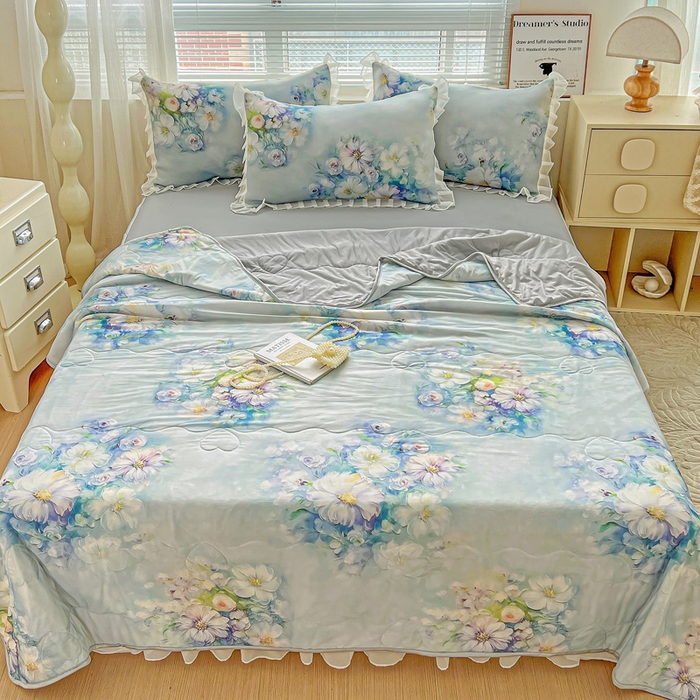 91家纺网 家纺一手货源 找家纺 栩裕纺织 2026新款（常年不断货）夏被凉感丝包边夏凉被跑量款空调被礼品被 华尔兹