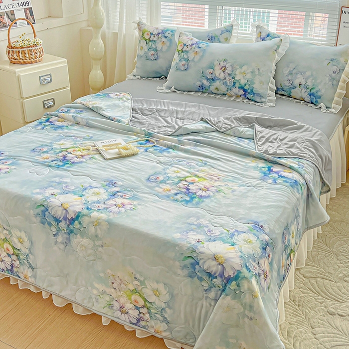 91家纺网 家纺一手货源 找家纺 栩裕纺织 2026新款（常年不断货）夏被凉感丝包边夏凉被跑量款空调被礼品被 华尔兹