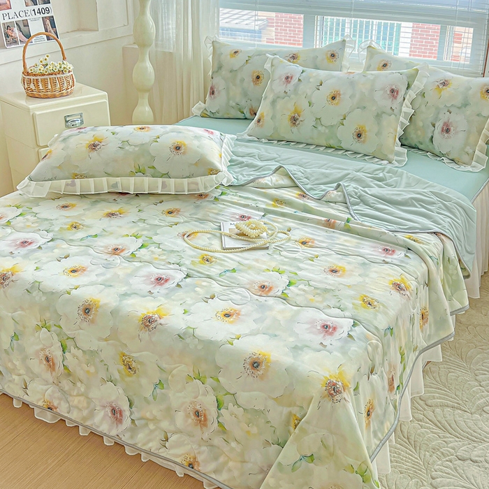 91家纺网 家纺一手货源 找家纺 栩裕纺织 2026新款（常年不断货）夏被凉感丝包边夏凉被跑量款空调被礼品被 梦露