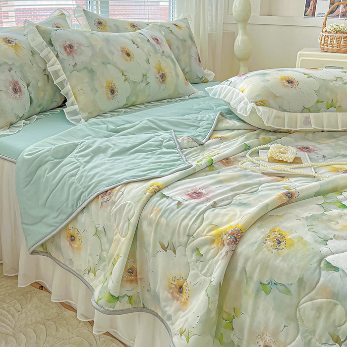 91家纺网 家纺一手货源 找家纺 栩裕纺织 2026新款（常年不断货）夏被凉感丝包边夏凉被跑量款空调被礼品被 梦露