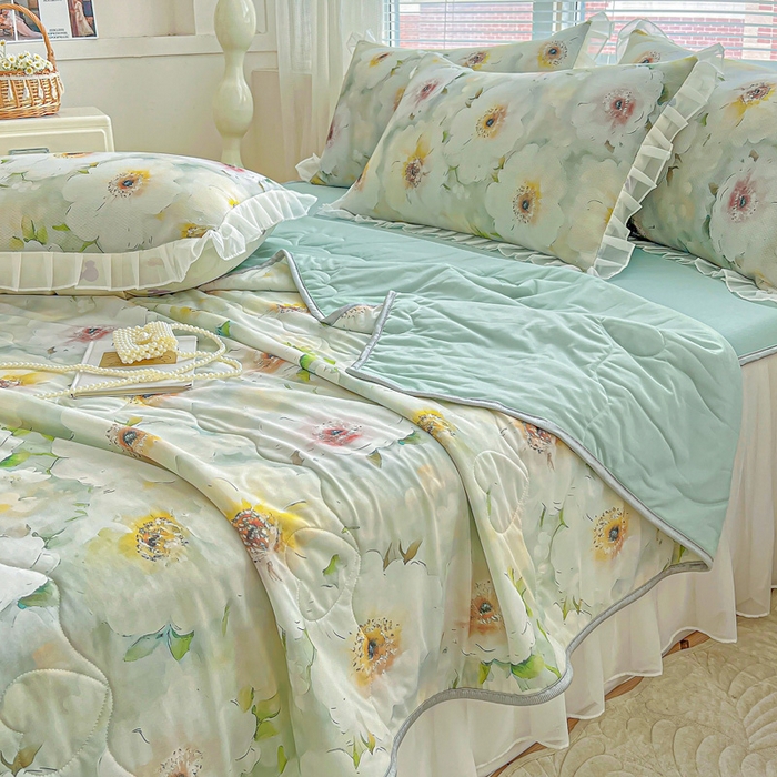 91家纺网 家纺一手货源 找家纺 栩裕纺织 2026新款（常年不断货）夏被凉感丝包边夏凉被跑量款空调被礼品被 梦露