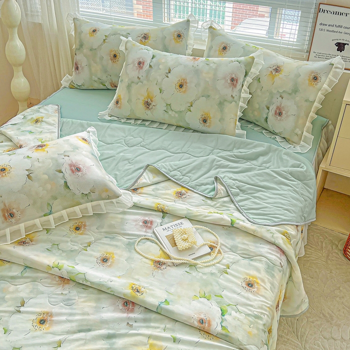 91家纺网 家纺一手货源 找家纺 栩裕纺织 2026新款（常年不断货）夏被凉感丝包边夏凉被跑量款空调被礼品被 梦露