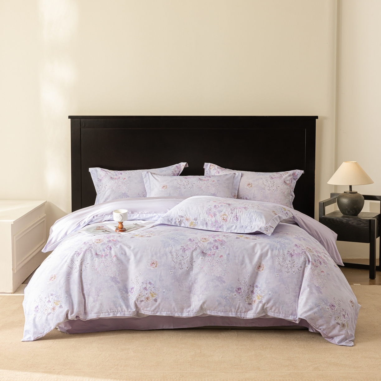 91家纺网 家纺一手货源 找家纺 （总）莱豫家纺 2026新款50s阿克苏长绒棉数码印花四件套