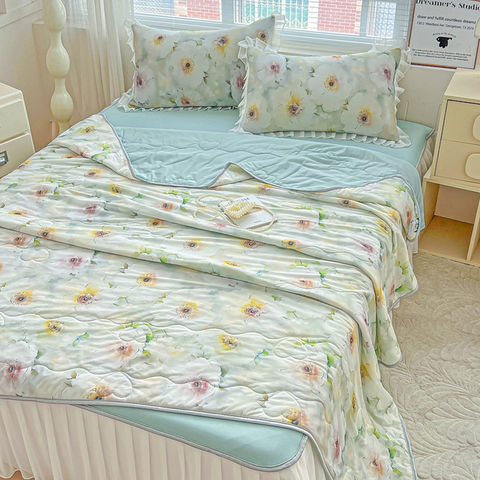 91家纺网 家纺一手货源 找家纺 栩裕纺织 2026新款（常年不断货）夏被凉感丝包边夏凉被跑量款空调被礼品被 梦露